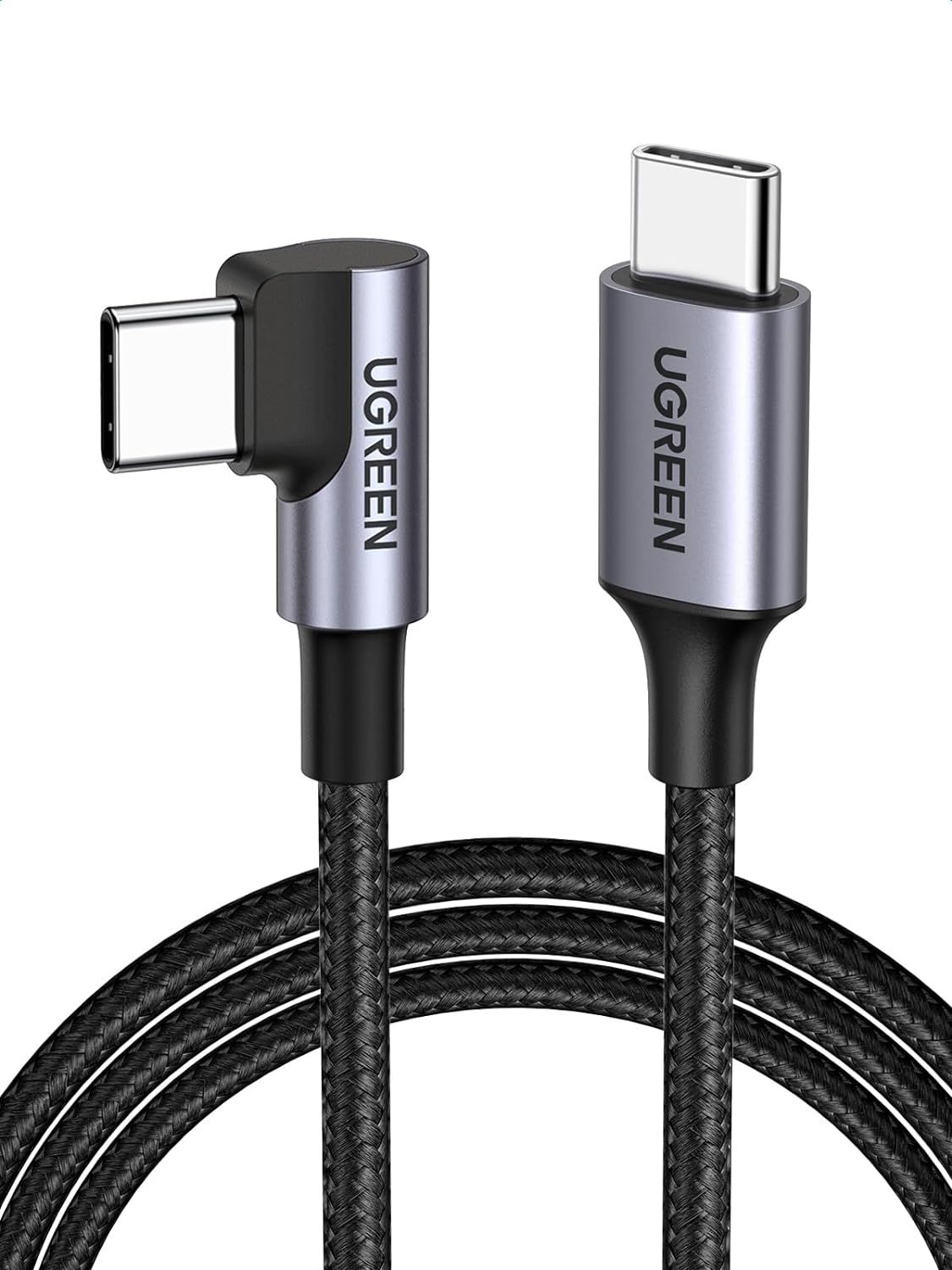 Câble Usb C Vers Usb C Coudé Pd 60w Charge Rapide Câble Type C 90 Degrés Nylon Tressé Compatible Avec Iphone 15 Plus Pro Max Galaxy S24 Plus Ultra S23 A54 Macbook Pro Ipad Air Manette (2m)