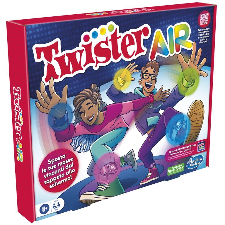 Hasbro Gaming Twister Air Gioco Twister Con App Per Realtà Aumentata Si Collega A Dispositivi Smart Giochi Attivi Per Feste Dagli 8 Anni In Su