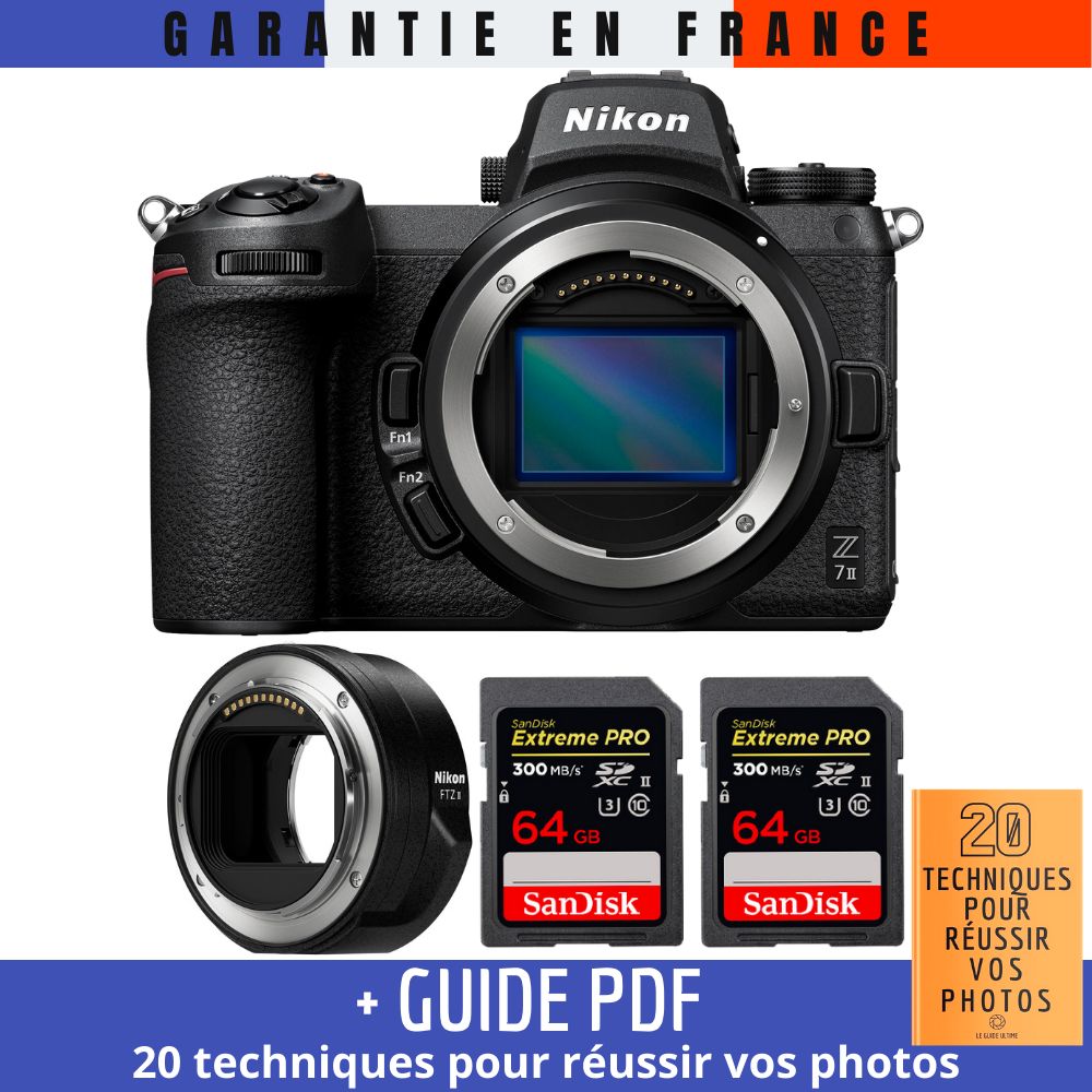 Nikon Z7 II + Nikon FTZ II + 2 SanDisk Extreme PRO UHS II SDXC 300 MB/ + Guide PDF 20 TECHNIQUES POUR RÉUSSIR VOS PHOTOS - vue 2