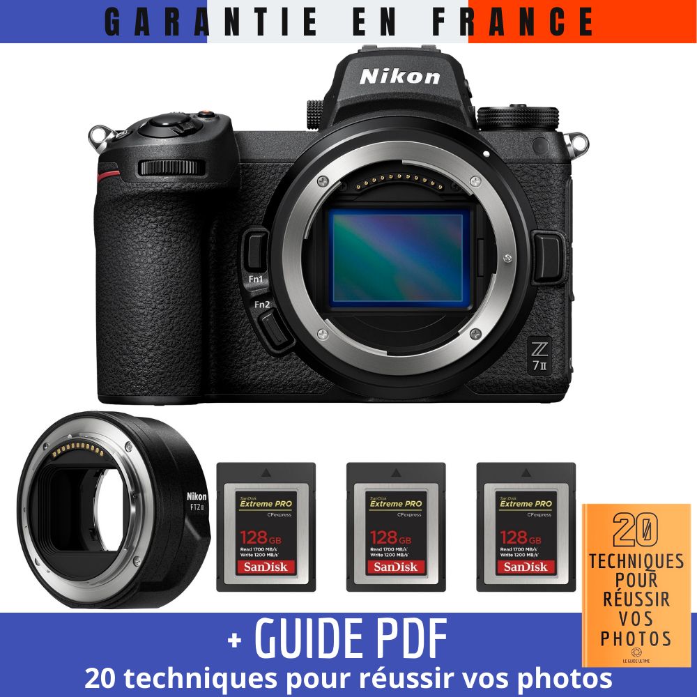 Nikon Z7 II + Nikon FTZ II + 3 SanDisk 128GB Extreme PRO CFexpress Type B + Guide PDF ""20 TECHNIQUES POUR RÉUSSIR VOS PHOTOS