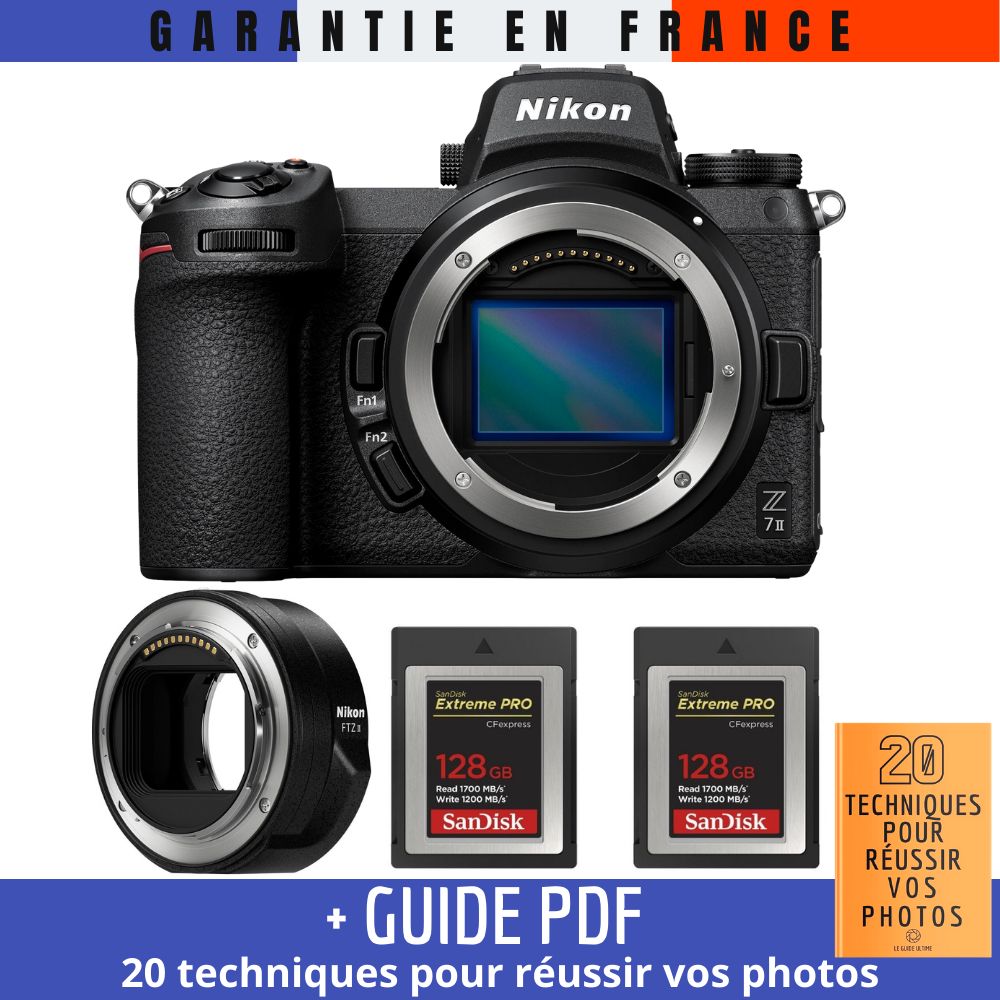 Nikon Z7 II + Nikon FTZ II + 2 SanDisk Extreme PRO CFexpress Type B + Guide PDF 20 TECHNIQUES POUR RÉUSSIR VOS PHOTOS