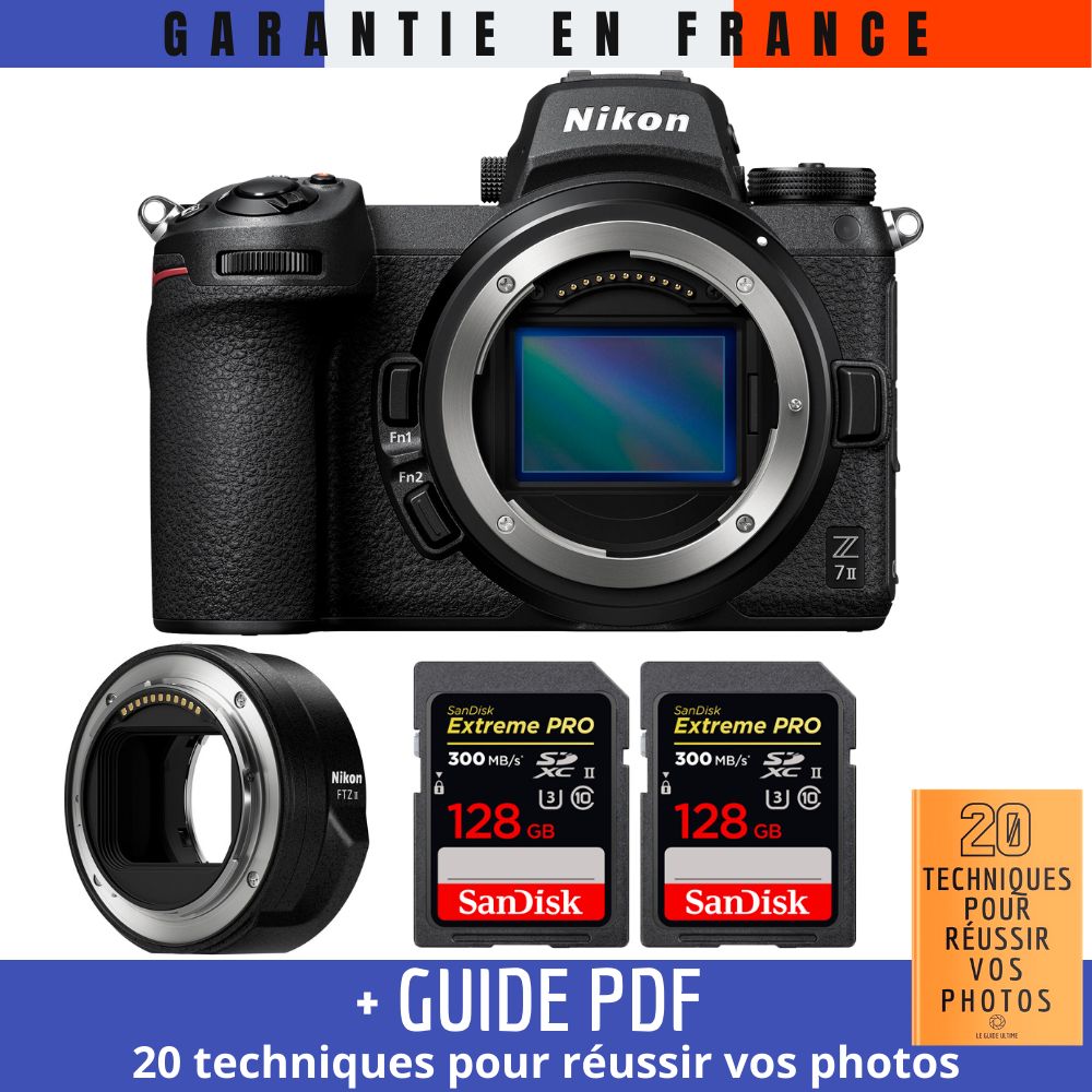 Nikon Z7 II + Nikon FTZ II + 2 SanDisk Extreme PRO UHS II SDXC 300 MB/ + Guide PDF 20 TECHNIQUES POUR RÉUSSIR VOS PHOTOS - vue 3