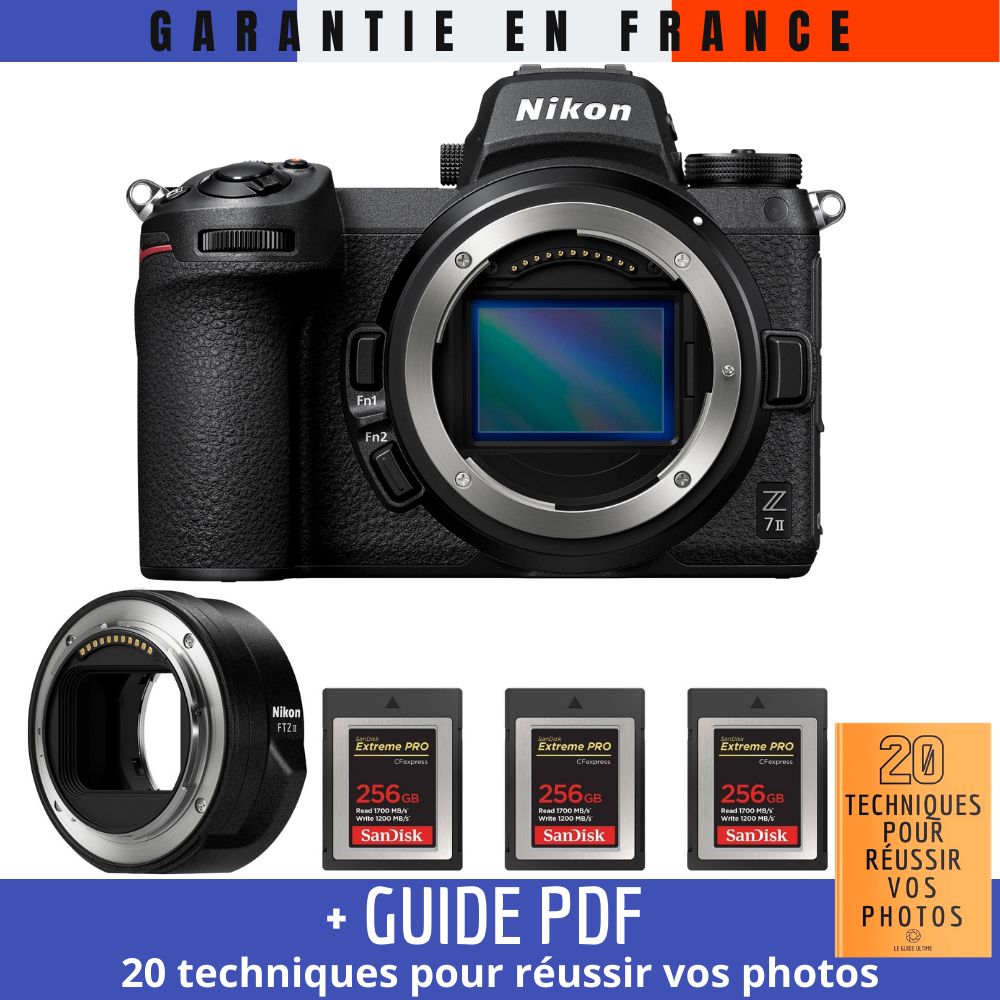 Nikon Z7 II + Nikon FTZ II + 3 SanDisk Extreme PRO CFexpress Type B + Guide PDF 20 TECHNIQUES POUR RÉUSSIR VOS PHOTOS