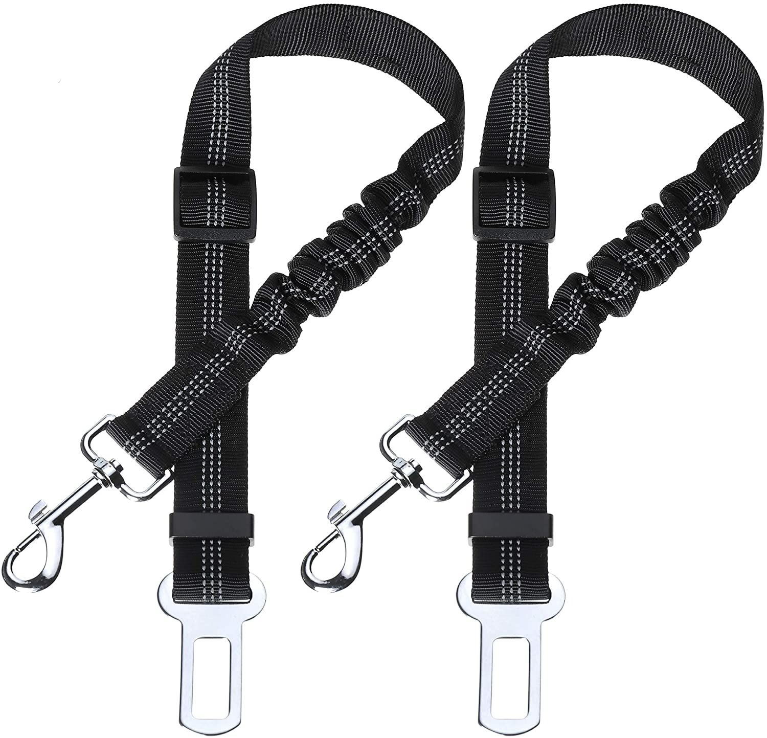 Lot De 2 Voiture Ceinture De Securite Pour Chien, Avec Absorption Des Chocs Et Mousqueton Elastique Reglable Pour Chien Harnais De Securite Superieure Pour Tous Les Chiens Et Chats