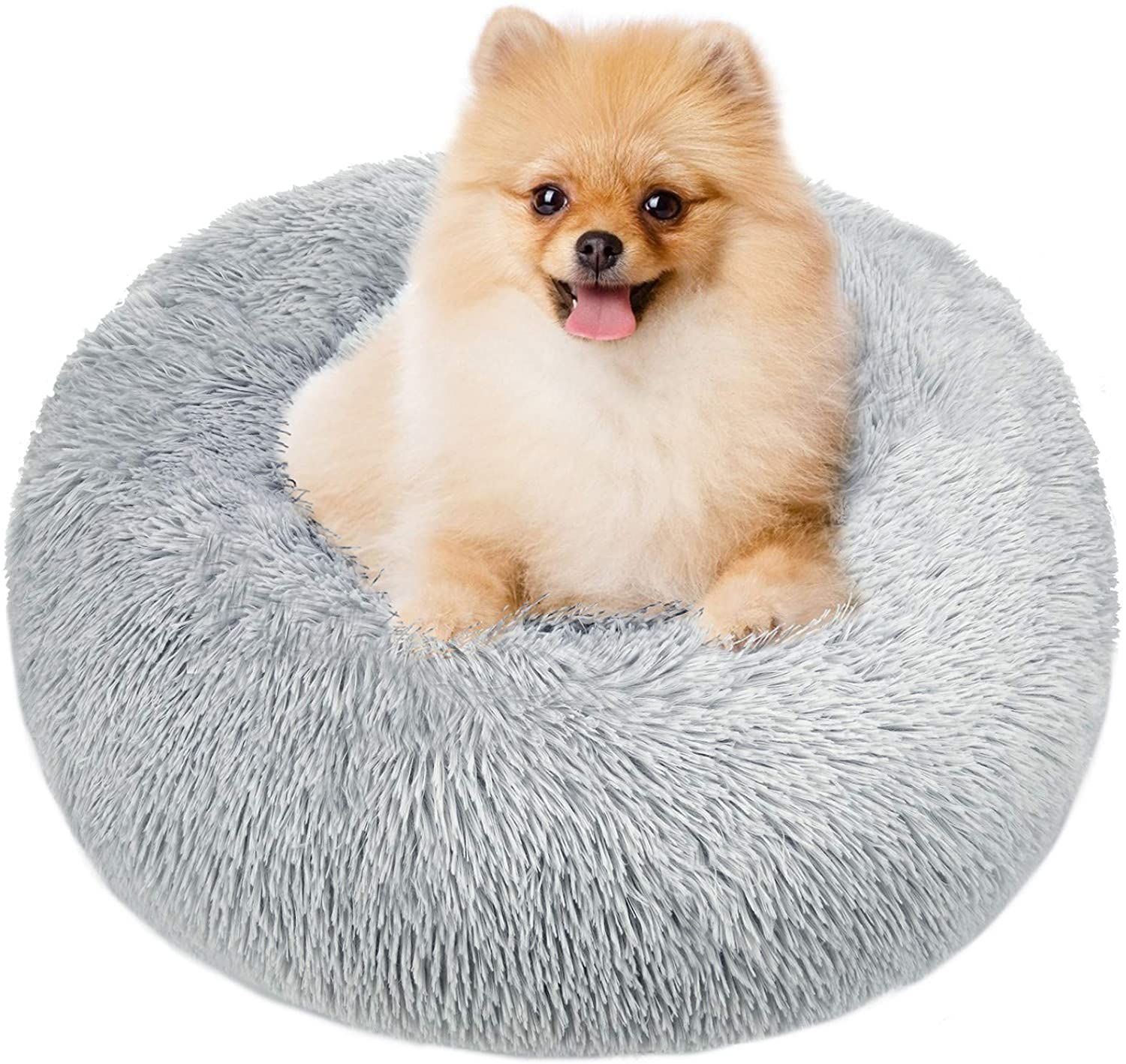 Comparer les prix de Panier Rond Chien Coussin Chat Panier Donut, Panier Chien Lit Pour Chat Chien Extra-Doux Confortable Et Mignon, Coussin Pour Chats Et Petits Chiens De Taille Moyenne, 80cm, Gris Clair