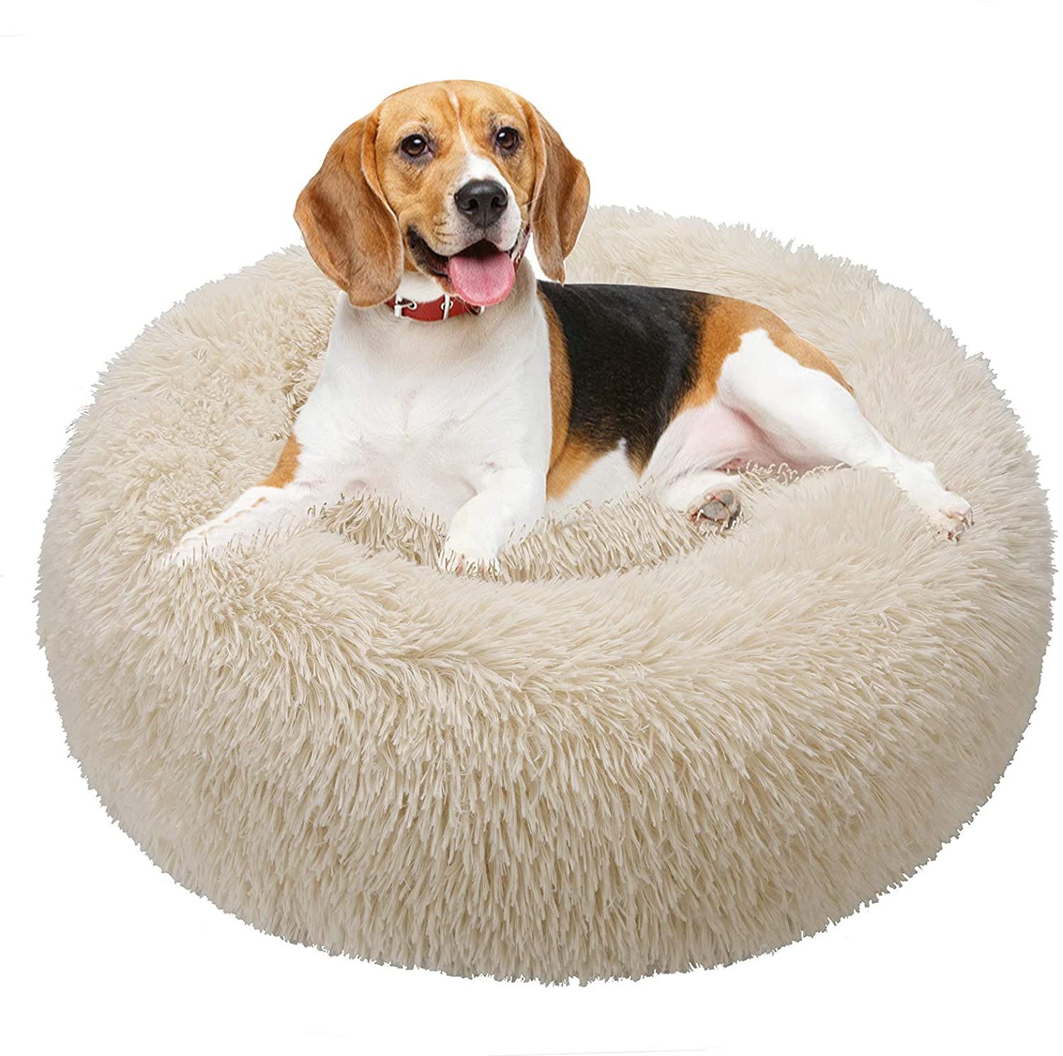 Comparer les prix de Panier Rond Chien Coussin Chat Panier Donut, Panier Chien Lit Pour Chat Chien Extra-Doux Confortable Et Mignon, Coussin Pour Chats Et Petits Chiens De Taille Moyenne, 70cm, Beige