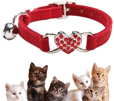 Meilleurs prix pour Collier Chats,Collier De Chat Ajustable En Velours Doux Avec Cloche, Fourniture D'animaux Domestique Mignon,Convient À La Plupart Des Chats Et Petits Chiens(17cm-28cm)