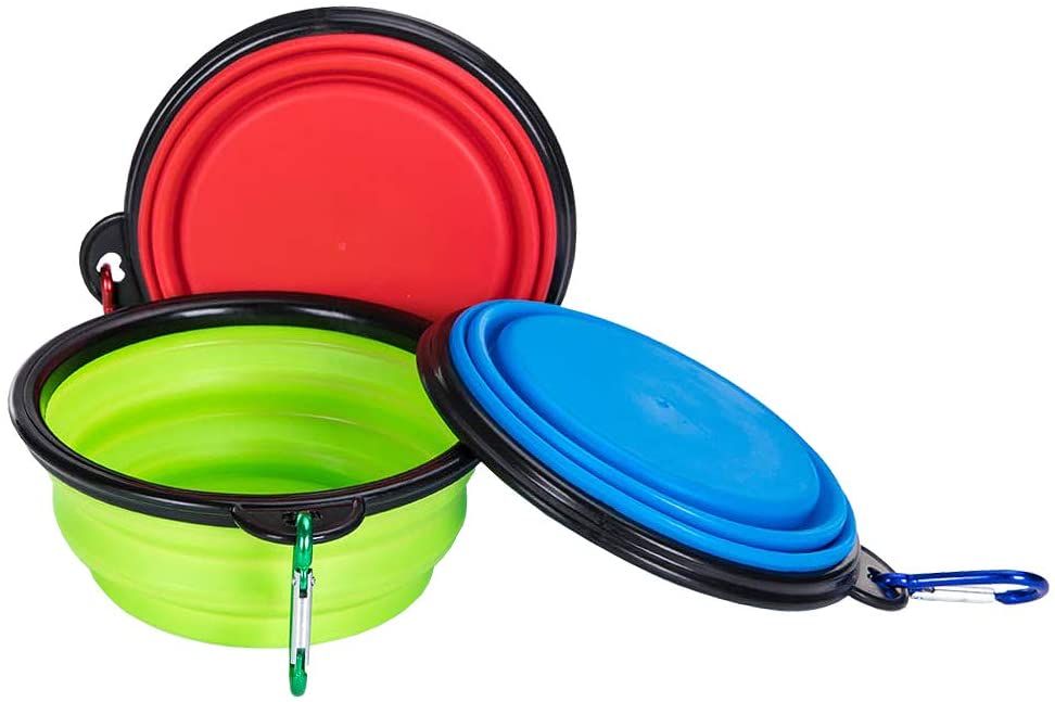 Comparer les prix de Gamelle Chien De Voyage Pour Chien Et Chat, Pliable Gamelle Chien En Silicone, Un Ensemble De 3 Pièces
