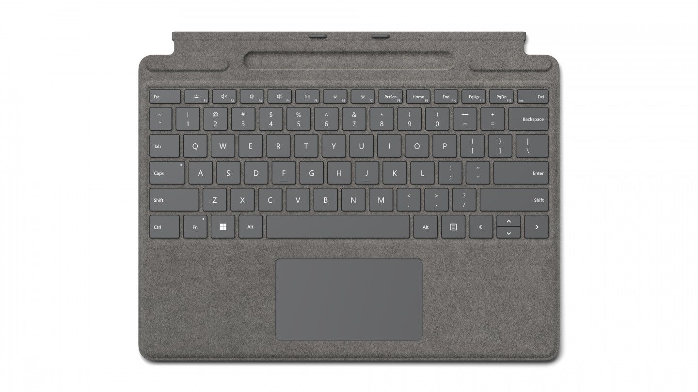 Microsoft Clavier Signature pour Surface Pro - Clavier - avec pavé tactile, accéléromètre, plateau de rangement et de chargement du Surface Slim Pen 2 - AZERTY - Français - platine - commercial -...