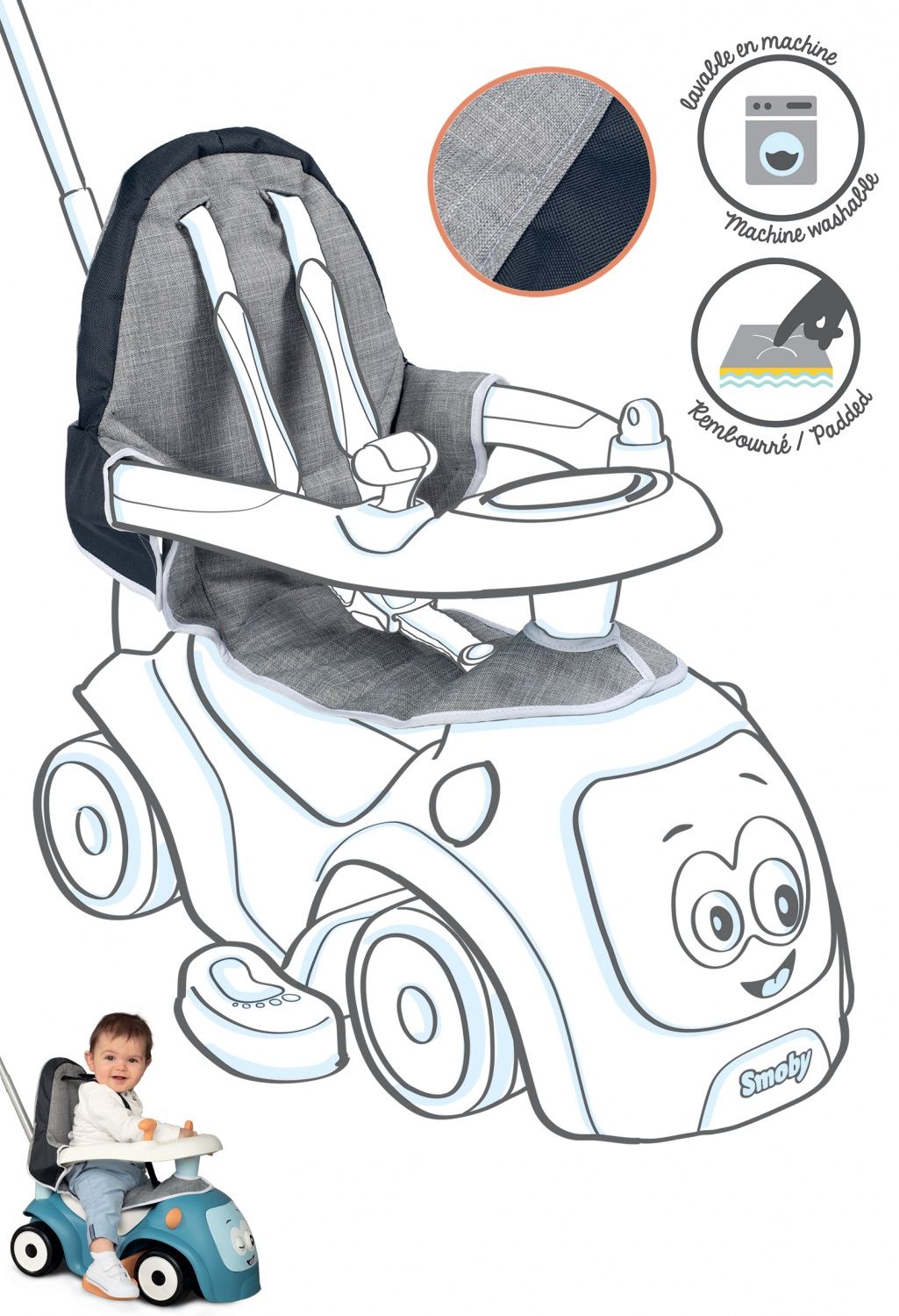 Housse de siège pour porteur Maestro confortable et rembourrée pour enfant à partir de et