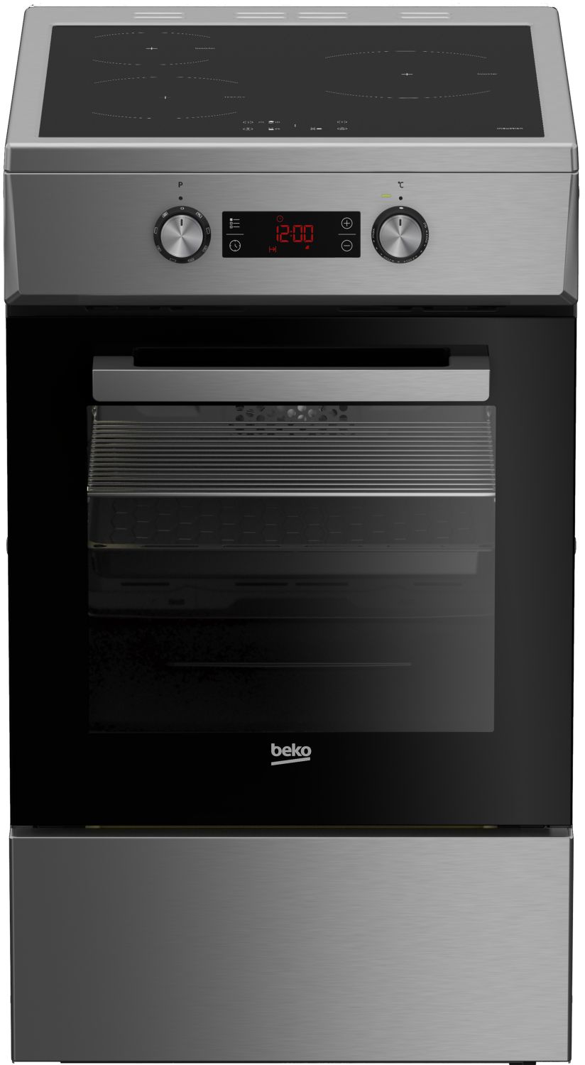 Cuisinière induction BEKO FSM58301XCDT 3 foyers 60 cm Inox - vue 2