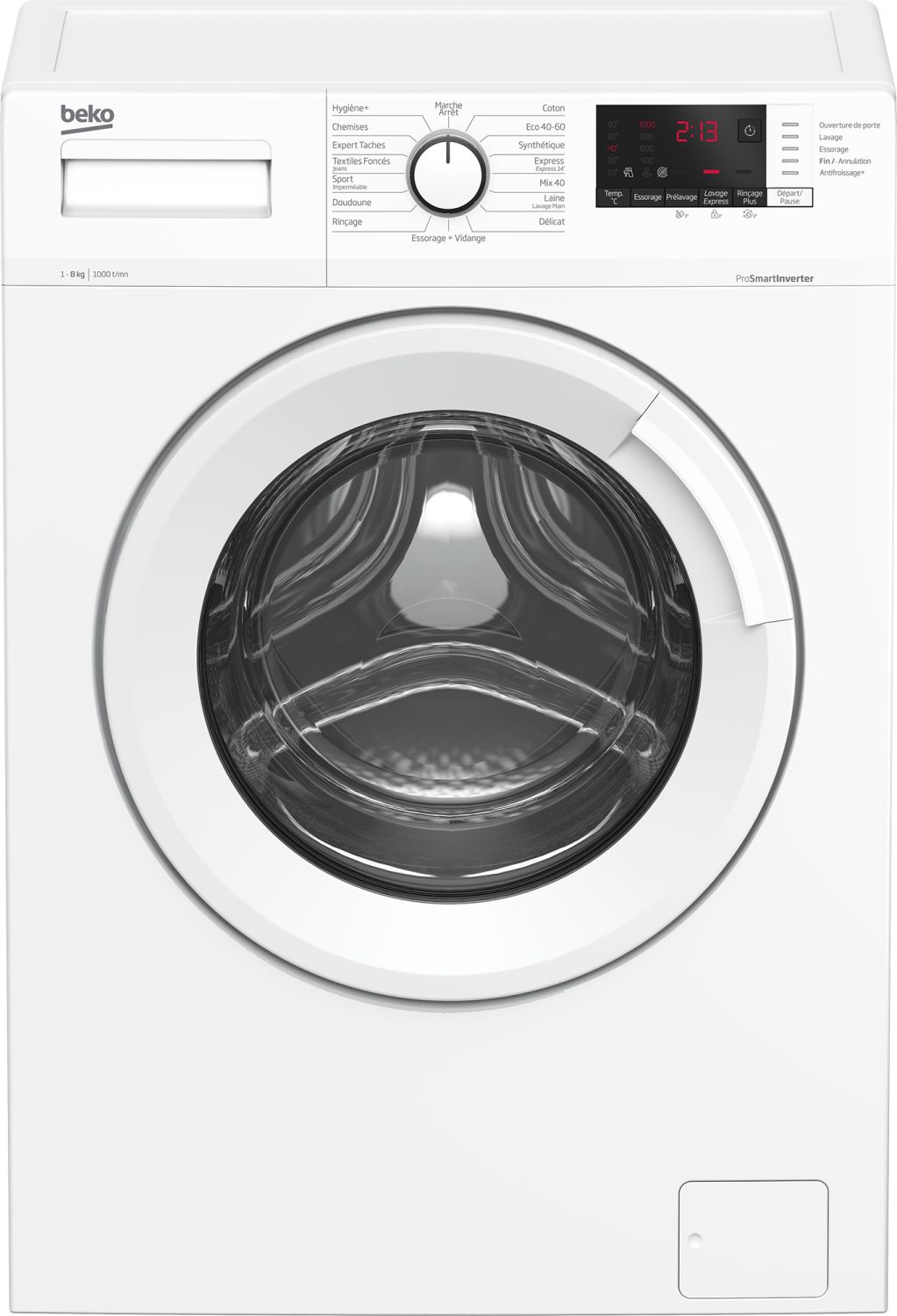 BEKO Lave linge frontal 8 kg essorage 1000 trmn WUV8011XWW - vue 2