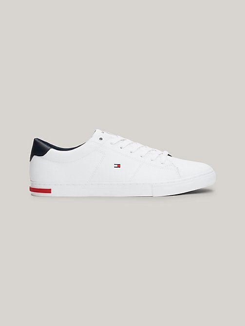 Tommy Hilfiger Baskets Essential En Cuir, Blanc - 41 Tommy Hilfiger Baskets Essential En Cuir, Blanc - 41