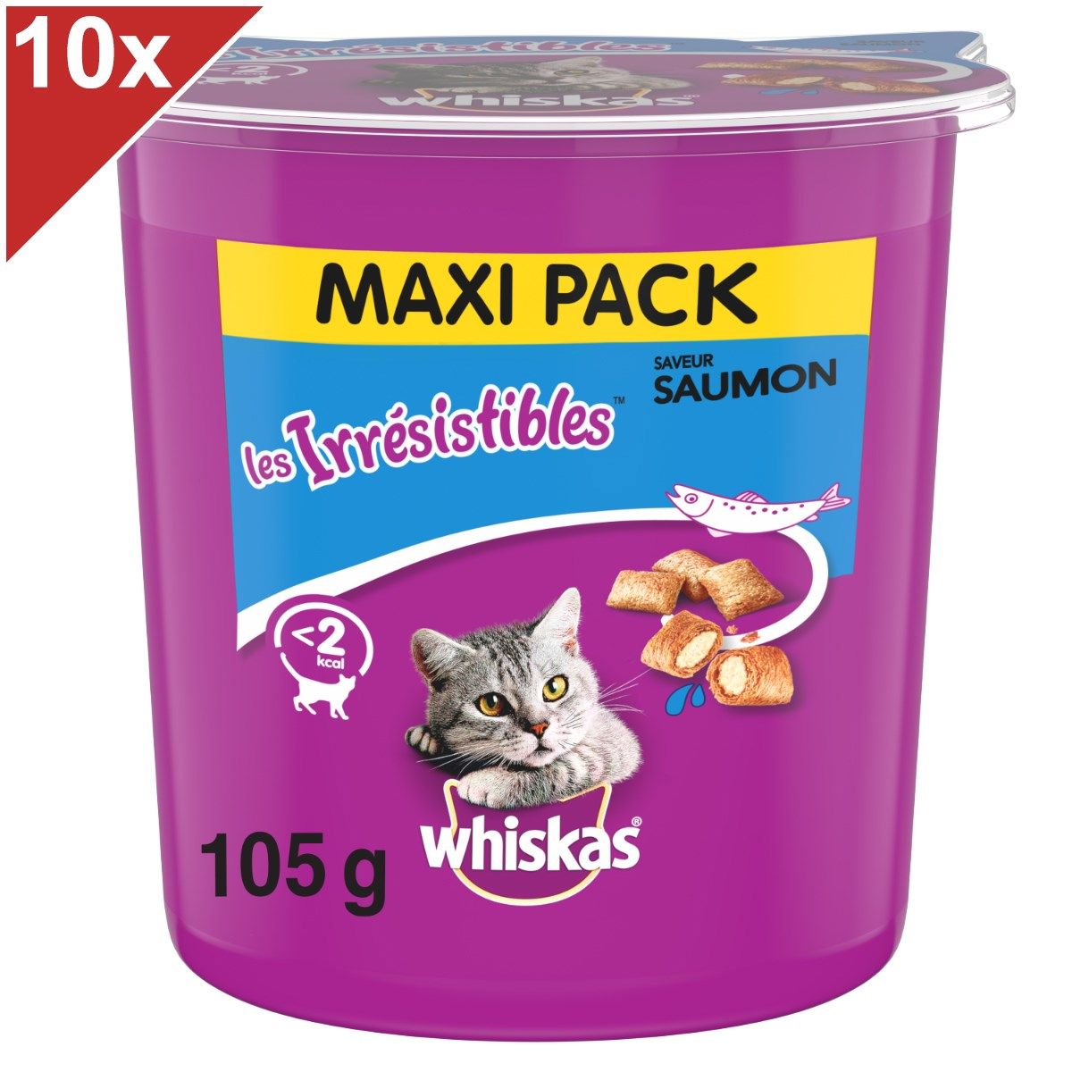 Comparer les prix de Whiskas Les Irrésistibles Friandises Au Saumon Pour Chat 10x105g