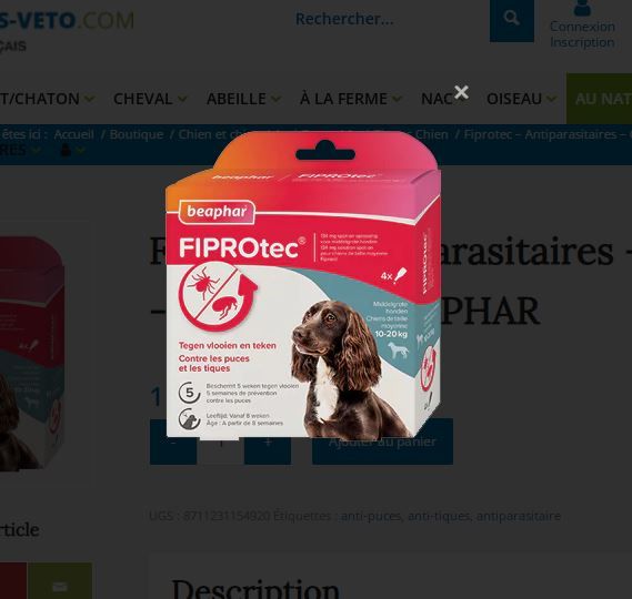 Fiprotec  Antiparasitaires  Chien -10-20 Kg  Beaphar