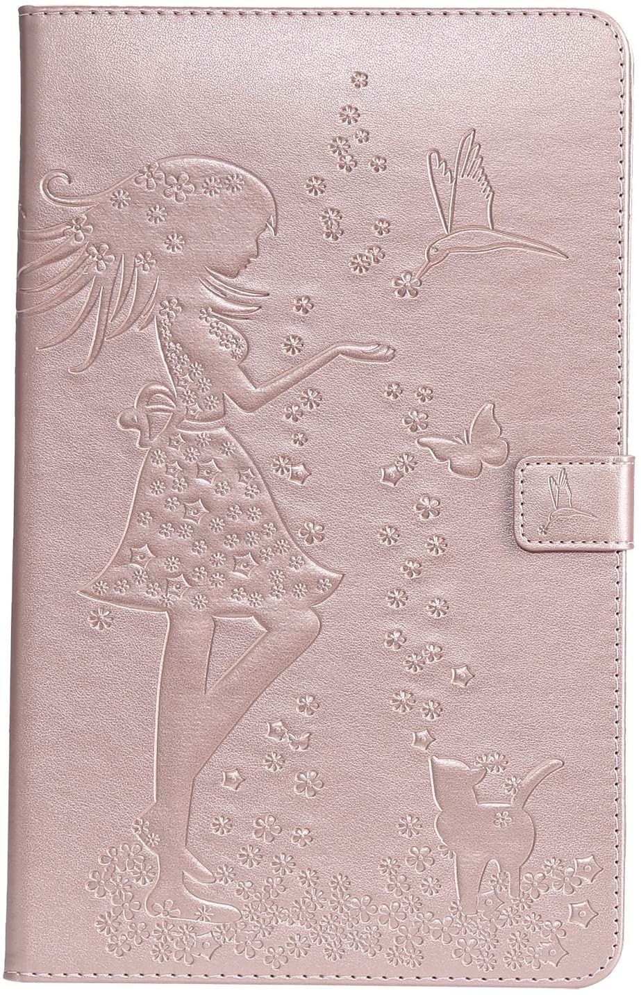 Etui Samsung Tab S6 Lite 2020 10.4"", Coque Portefeuille Tablette Samsung Tab S6 Lite 10.4"" Housse Cuir Coque Protection Galaxie Tab S6 Lite 2020 10,4"" Sm-P610/P615 Pochette Cuir Case Cover-Rose Gold