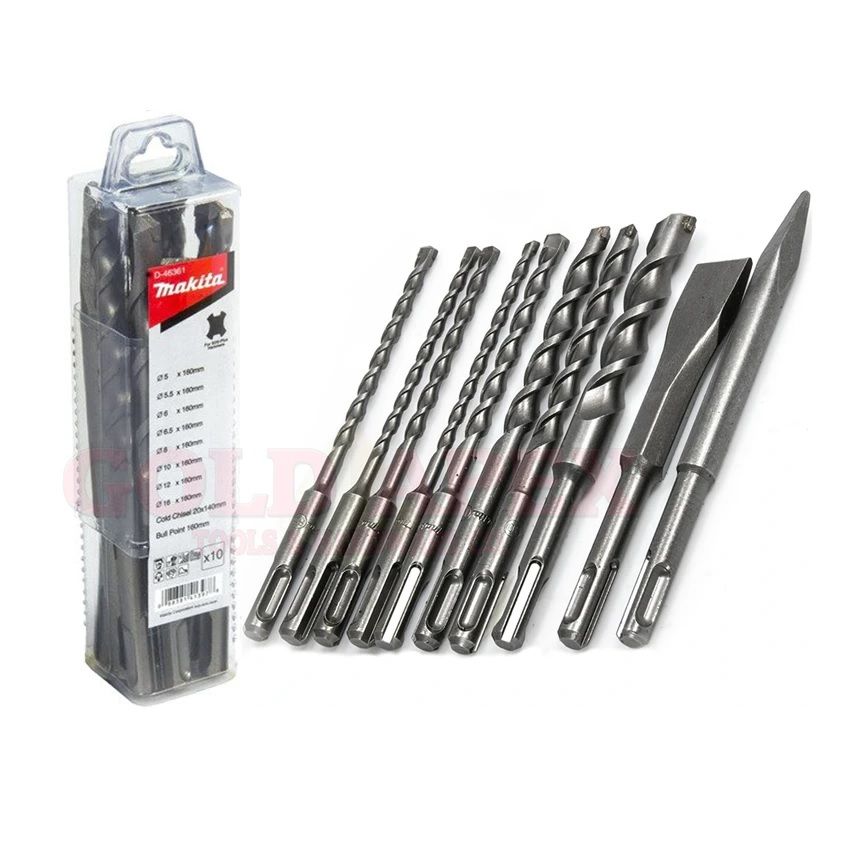 Ensemble SDS Plus de forets et ciseau plat 160 mm D 46361 Makita