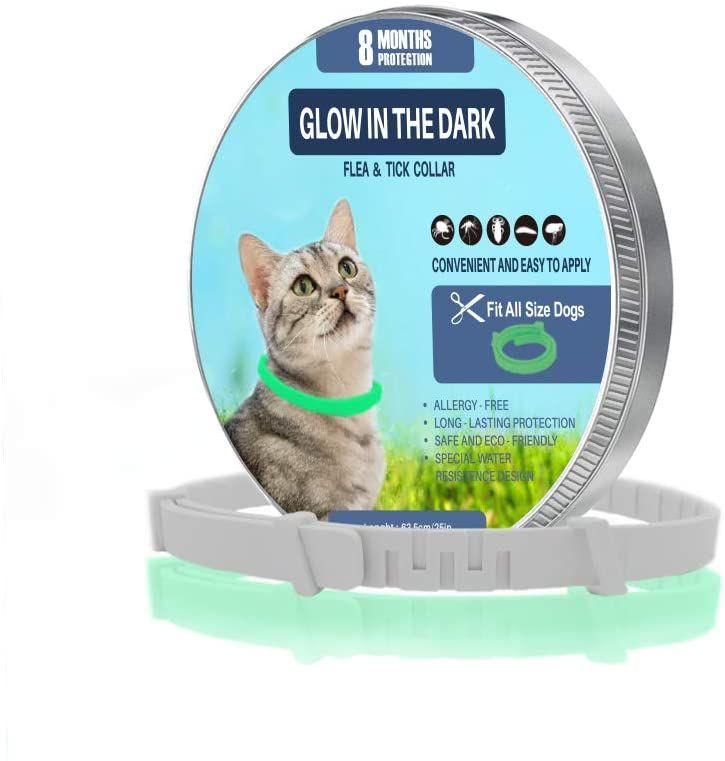 Meilleurs prix pour Collier Anti-Puces Et Anti-Tiques Pour Chiens Et Chats,Brillant Dans L'obscurité, Taille Imperméable Et Réglable, Protection De 8 Mois, 2 Paquet(Petit)