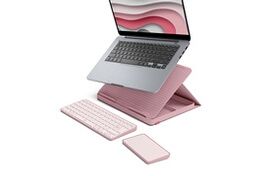 CLAVIER LOGITECH CASA POP UP DESK ROSE, SUPPORT, CLAVIER SANS FIL, PAVÉ TACTILE