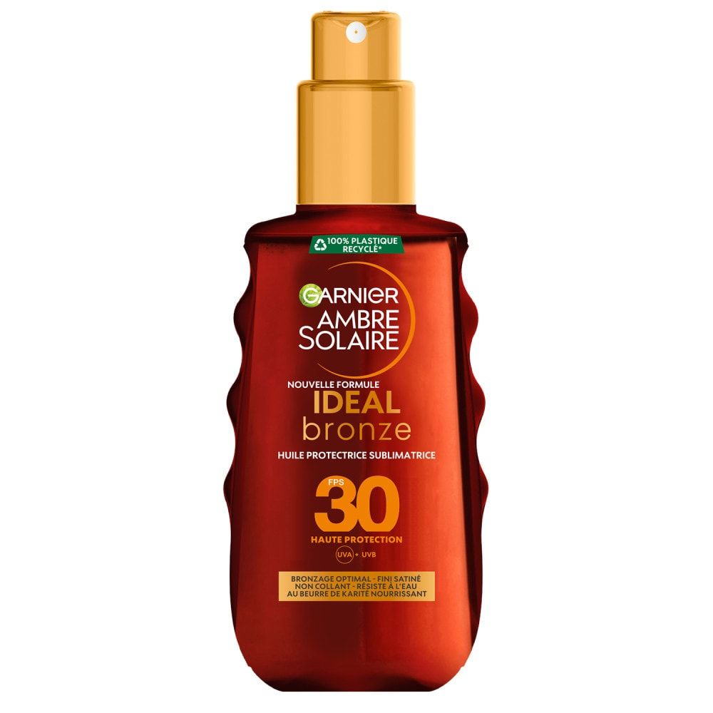 Huile Solaire Corps Spf 30 Sublimatrice Protège Et Nourrit Ideal Ambre Solaire Garnier Le Flacon De 150ml