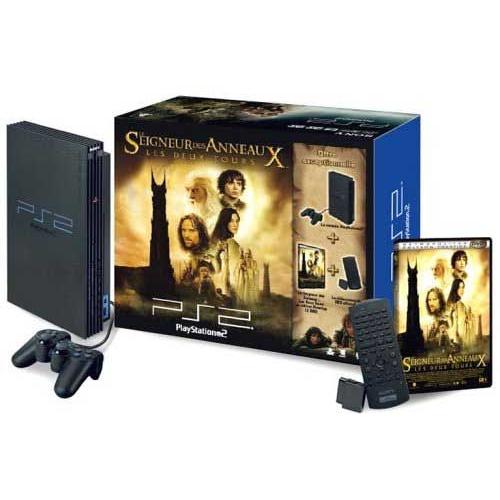 Console Ps2 + Télécommande + Dvd Seigneur Des Anneaux 2 : Les Deux Tours