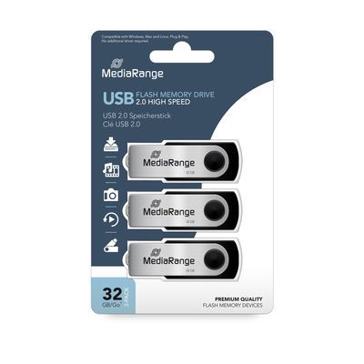 Mediarange pack de 3 clés USB2.0 Neuf - vue 3