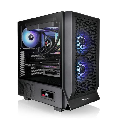 Boitier PC Moyen Tour E-ATX Thermaltake Ceres 330 TG RGB avec panneau vitré - Noir