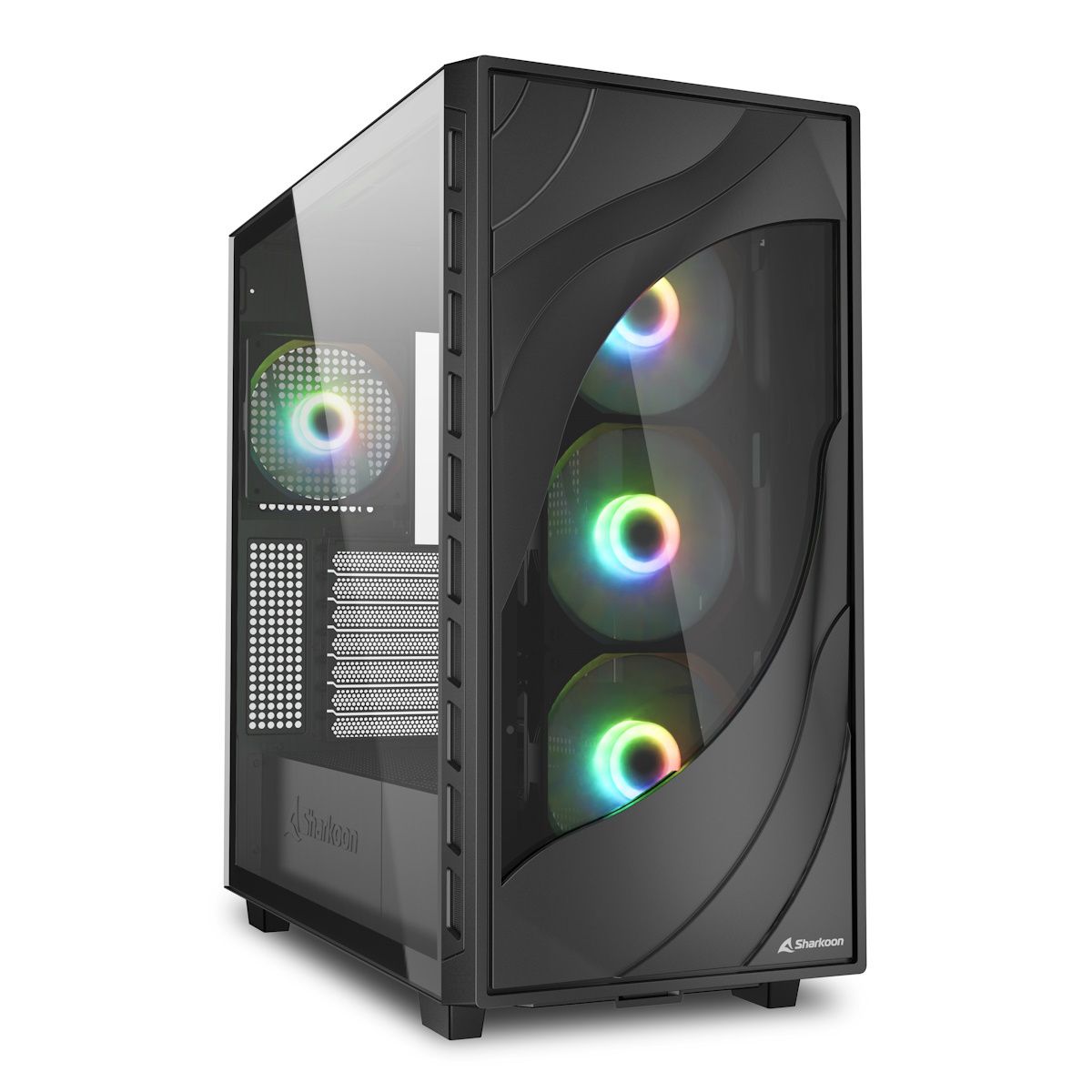 Sharkoon Rebel C80g RGB ATX Rebel C80G RGB Boîtier moyen tour RGB Fenêtre