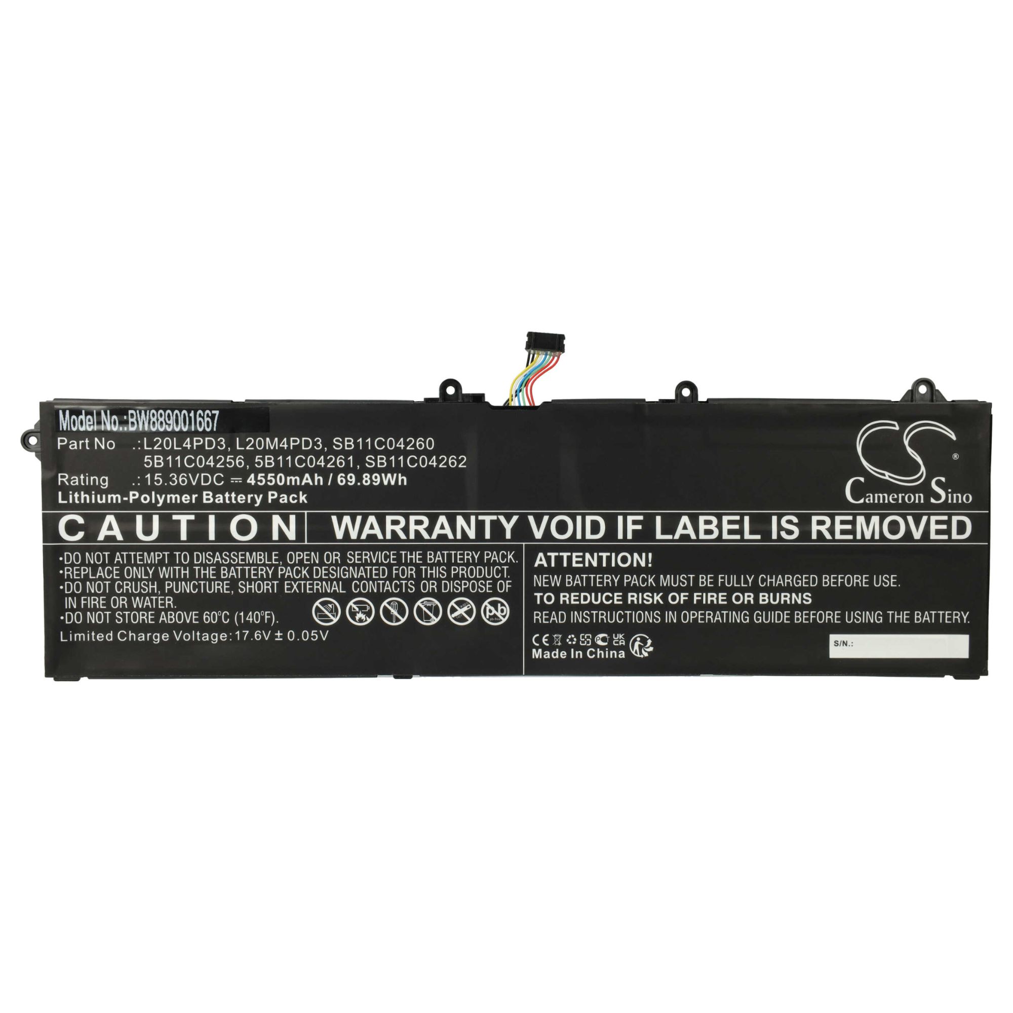 vhbw Batterie compatible avec Lenovo Legion Slim 7 15ACH6, 15ACH6 82K80001US, 15ACH6 82K80002US ordinateur portable (4550mAh, 15,36V, Li-polymère)