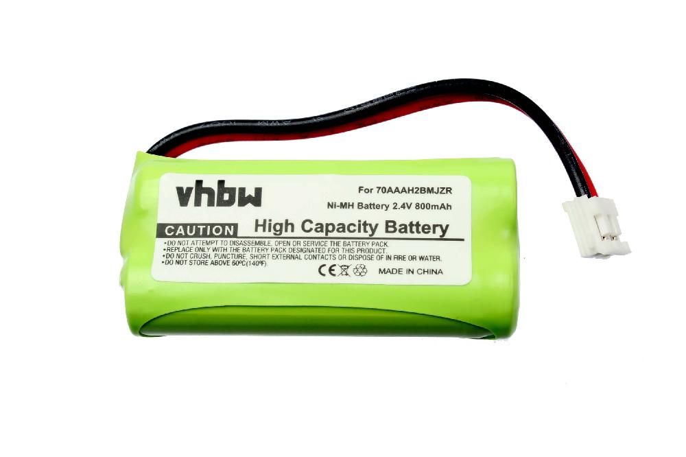 vhbw Batterie Tél. fixe Ni-MH 800mAh (2.4V) compatible. Remplacement pour 2SNAAA70HSJ1, 2SN-AAA70H-S-J1, 2SNAAA70HSX2F, 2SN-AAA70H-SX2F