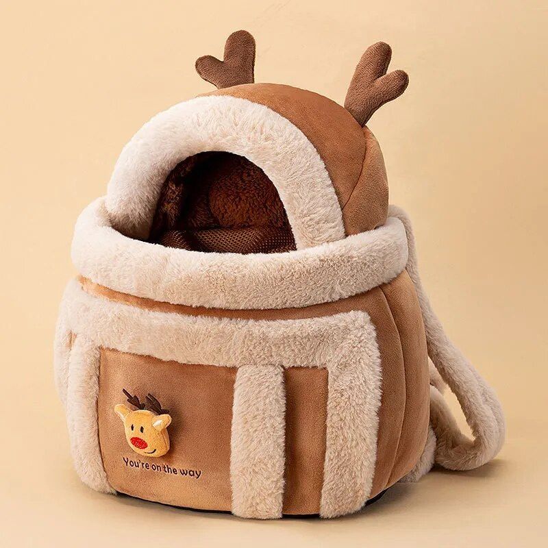 Sac À Dos Multifonctionnel Avec Sac À Main Pour Animaux De Compagnie,Sac Chaud Pour Chat Mignon,Sac À Dos Pour Chien,Automne Et Hiver - Type L