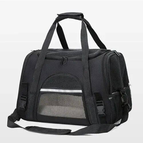 Sac À Dos Pliable Pour Animaux De Compagnie,Boîte Respirante,Transport,Voyage,Voiture,Chien,Chat,Chiot Sortant,Accessoires,Fournitures - Type Black-43cmx25cmx28cm