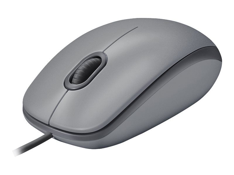 Logitech M110 Silent - Souris - droitiers et gauchers - optique - 3 boutons - filaire - USB - gris intermédiaire
