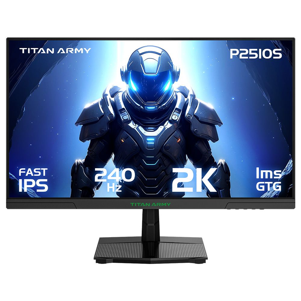 Moniteur de jeu TITAN ARMY P2510S, écran 24,5'' 2560*1440 QHD FAST IPS, taux de rafraîchissement de 240 Hz, 1 ms GTG, 95 % DCI-P3, HDR10, synchronisation adaptative, OD dynamique