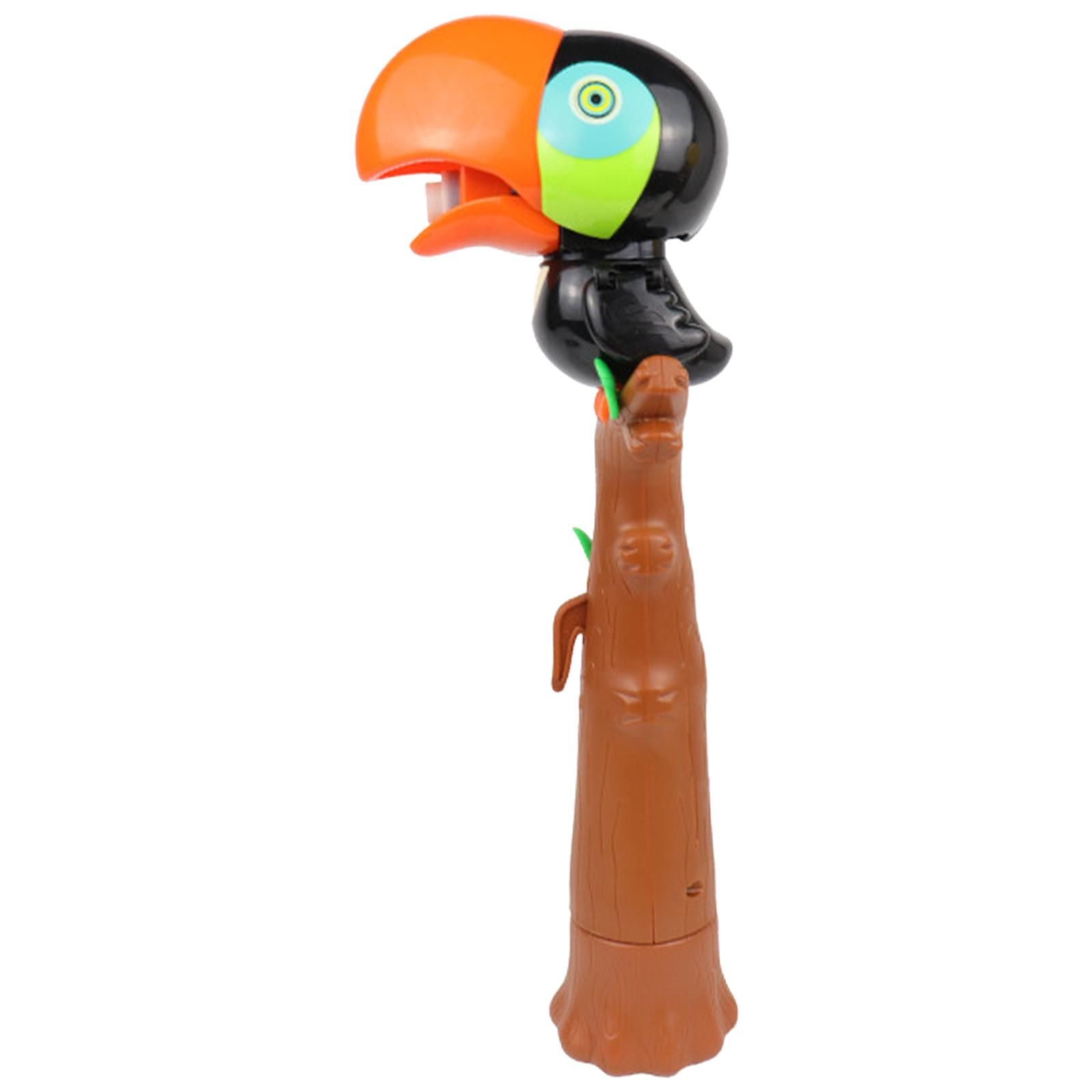  - Machine À Bulles De Perroquet De Dessin Animé Avec Bulle Colorée De Lumière Douce, Souffleur De Bulles De Jouets D'été, Pour Patio Arrière-Cour Le Noir