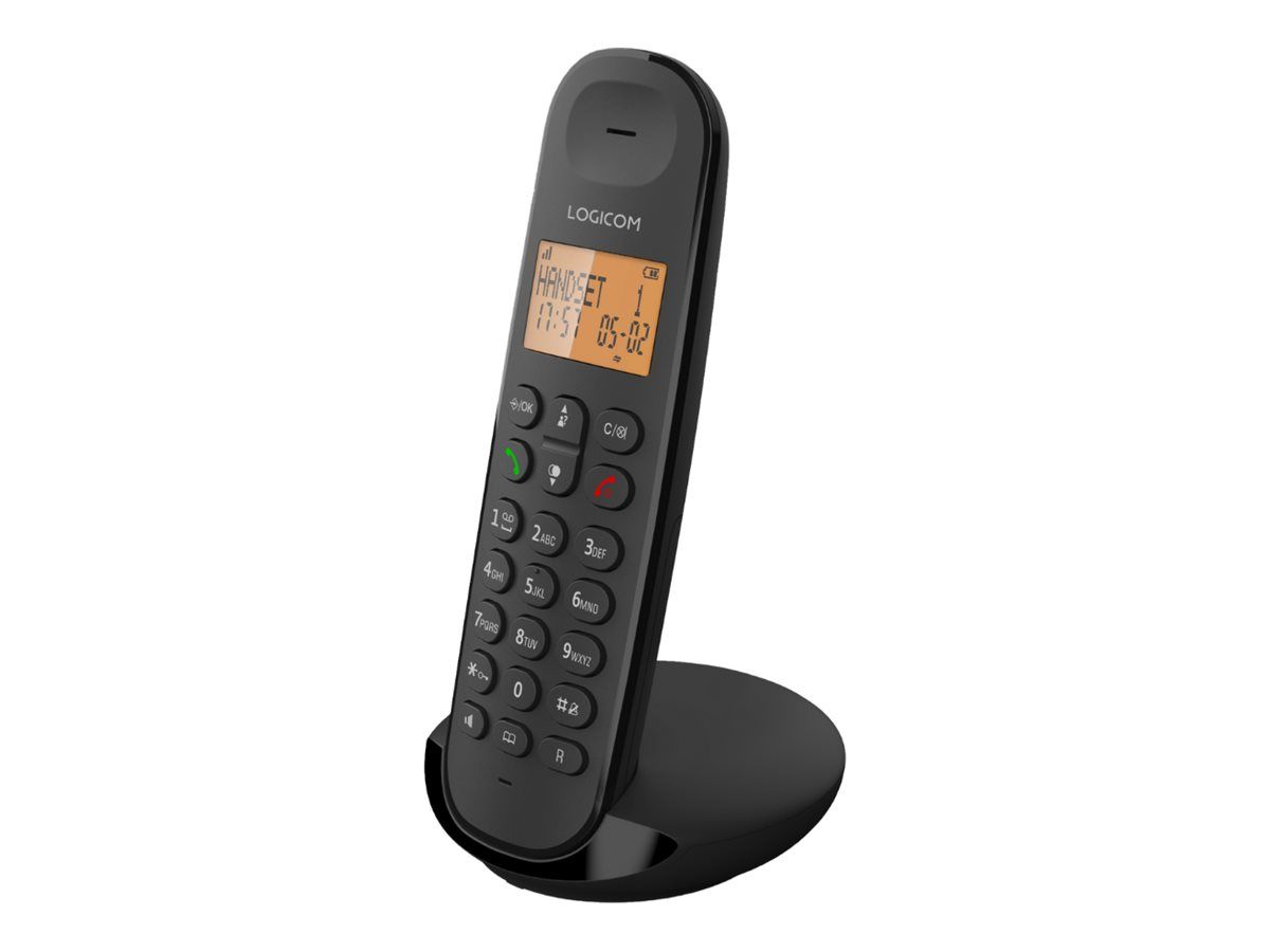 Logicom Iloa 150 - Téléphone sans fil avec ID d'appelant - DECT\\GAP - (conférence) à trois capacité d'appel - noir
