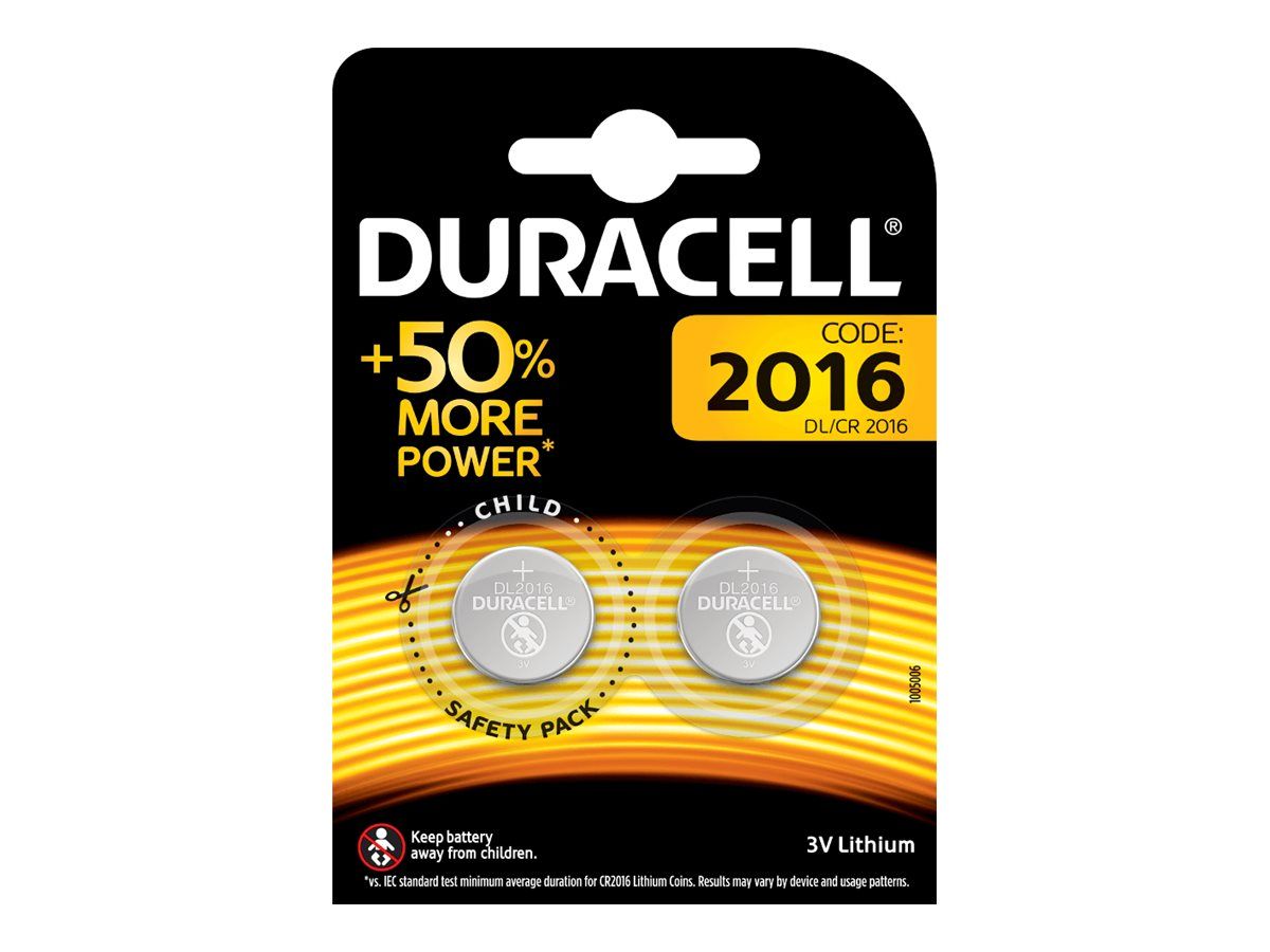 Piles Bouton Cr2016 3v Duracell Le Lot De 2 Piles - vue 5