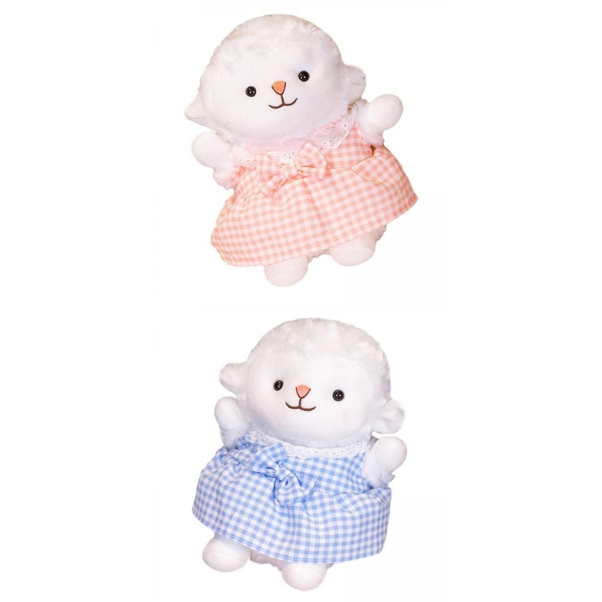  - Velocitye Mignon Agneau Poupée Jouet Câlin Pp Coton Garçons Enfants Cadeaux Préscolaires Jupe Rose+Mignon Agneau Poupée Jouet Câlin Pp Coton Garçons Enfants Cadeaux Préscolaires Jupe Bleue