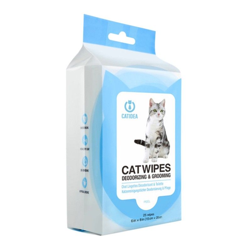 Lingettes Hypoallergéniques, 25 Pièces/Lot, Serviettes En Papier De Nettoyage Douces Non Invasives Pour Chats, Toilettage Désodorisant Pour Les Pattes, Le Corps Et Les Fesses