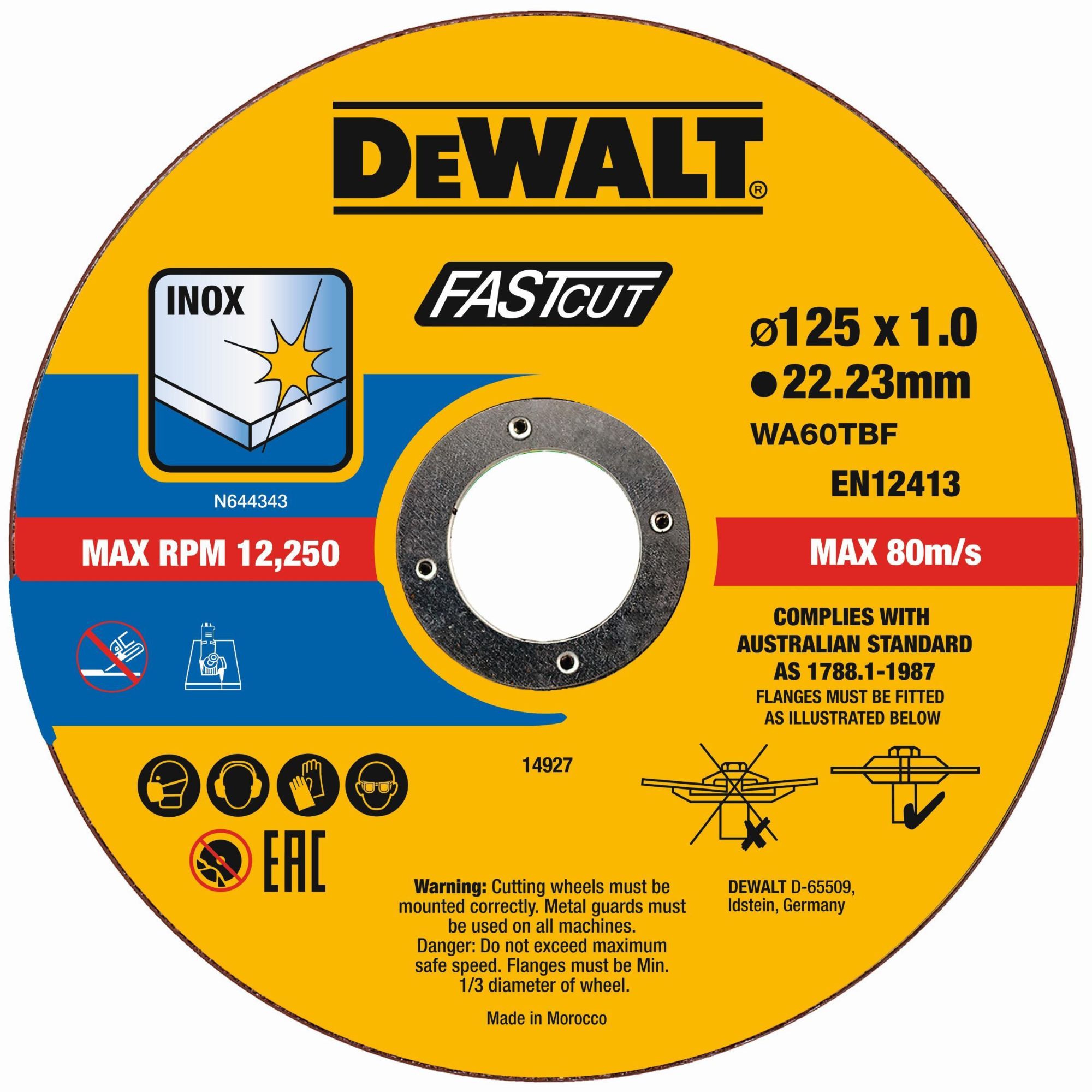 DeWALT Disques à tronçonner haute performance 125x1x22 23mm DT20540 QZ
