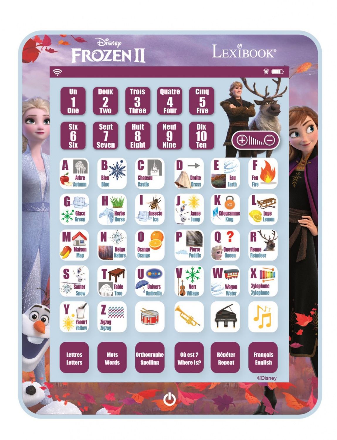 Tablette Éducative bilingue La Reine des Neiges en français et en anglais - vue 3