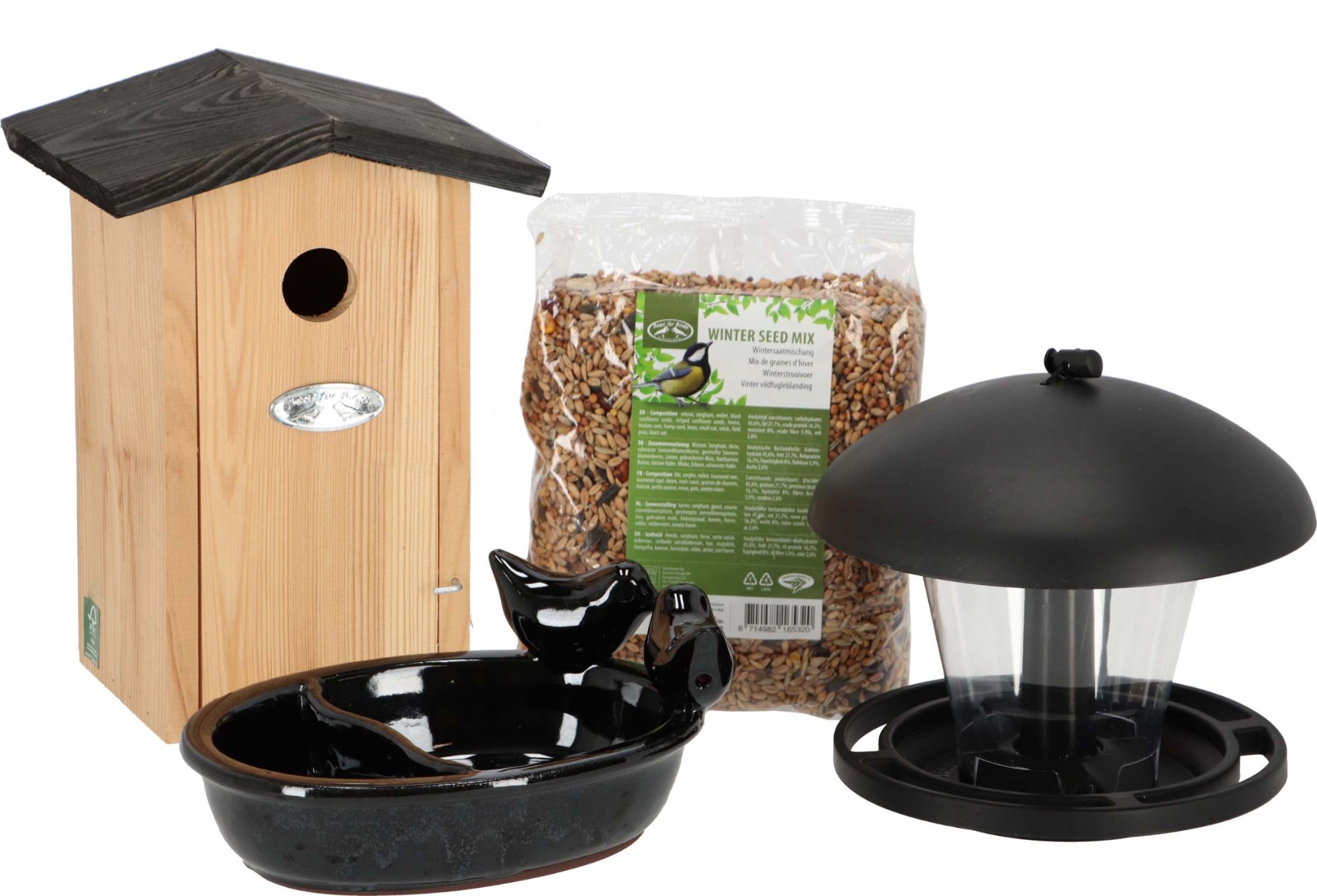 Comparer les prix de Best For Birds - Set abri mangeoire et graines oiseaux Pour oiseaux du jardin