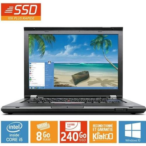 Ordinateur Portable Lenovo Thinkpad T420 Core i5 8 Go Ram 240 Go Disque Dur SSD ,Windows 10, PC Portable Reconditionné