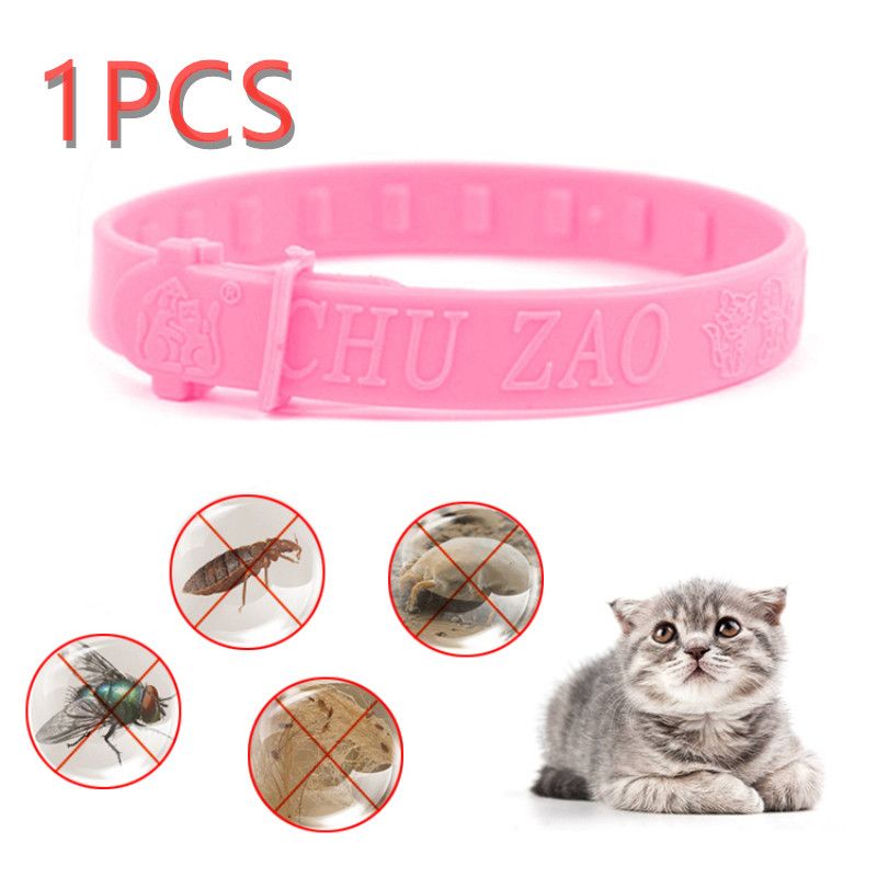 Collier Répulsif Anti-Puces Pour Chat Mignon, Taille Réglable, Efficace, Élimination Des Puces, Poux, Acariens, Moustiques, Couleur Rose, Offre Spéciale