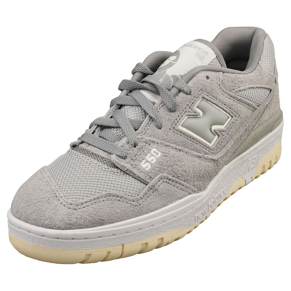 New Balance Chaussures 550 Hommes - Baskets Casual En Suédé Et Textile Gris Blanc - 40 1/2