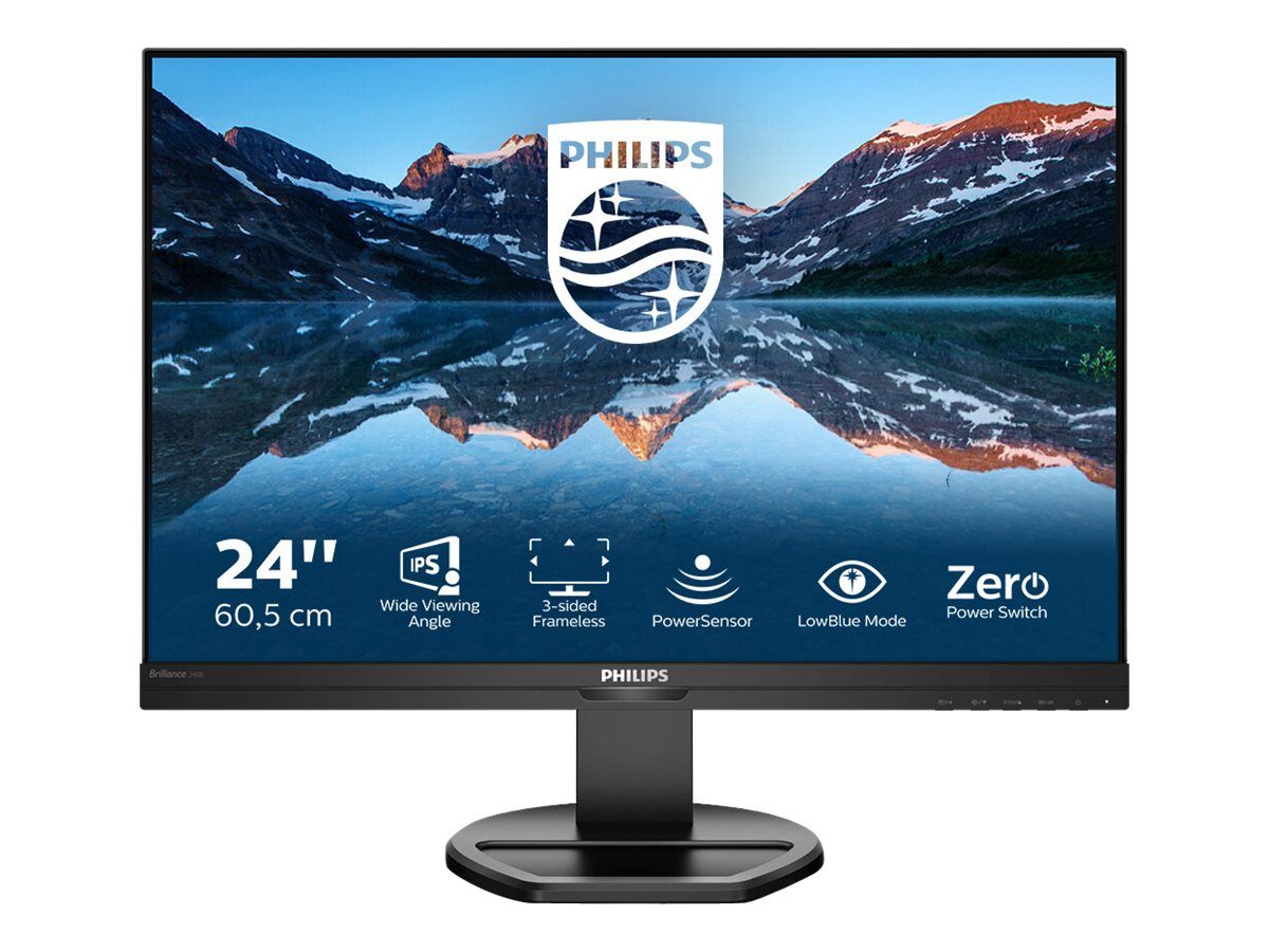 Philips B Line 240B9 - Écran LED - 24.1 (24 visualisable) - 1920 x 1200 WUXGA @ 75 Hz - IPS - 300 cd/m² - 1000:1 - 4 ms - HDMI, DVI-D, VGA, DisplayPort - haut-parleurs - texture noire