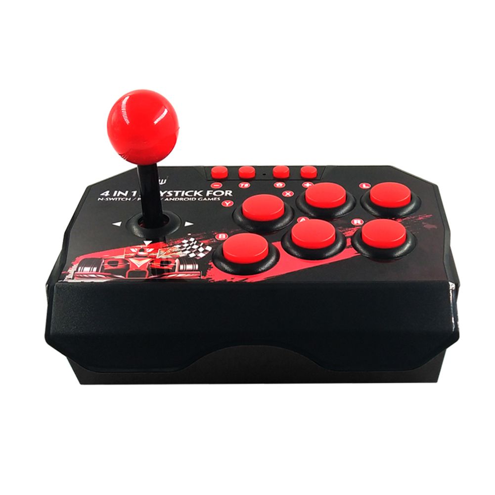 Manette De Jeu Filaire Usb 4-En-1 Rétro Station D'arcade Console De Jeux Turbo Contrôleur De Combat À Bascule Pour Ps3/Switch/Pc/Android Tv