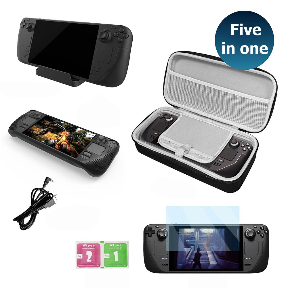 Kit De Pièces De Jeu Pour Console Steam Deck, Manchon En Silicone, Film Trempé, Support Hôte, Câble De Chargement, Sac De Rangement, 2022