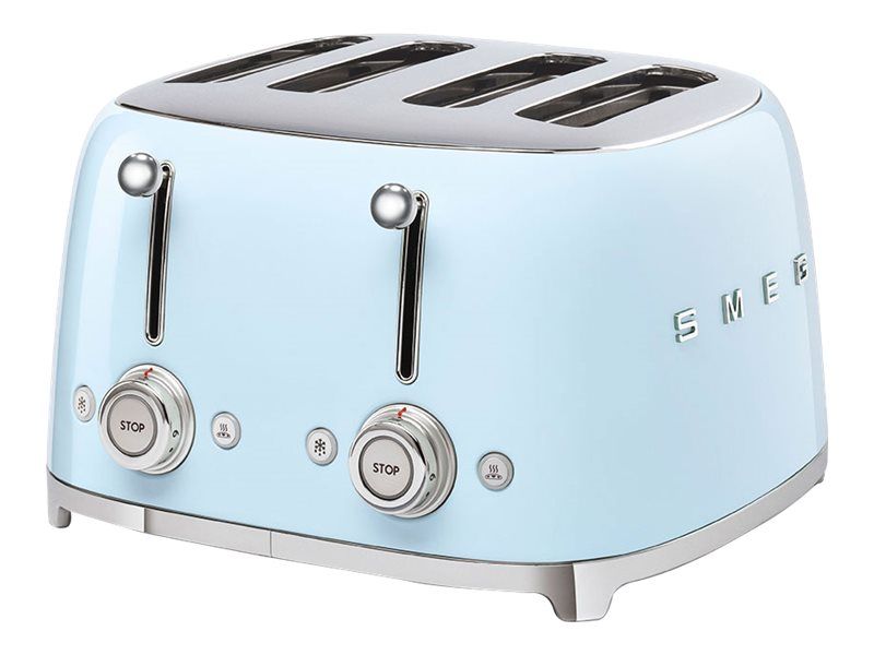 Smeg 50's Style TSF03PBEU - Grille-pain - 4 tranche - 4 Emplacements - bleu pastel