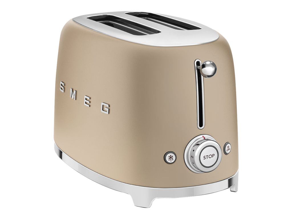 Smeg 50's Style TSF01CHMEU - Grille-pain - 2 tranche - 2 Emplacements - or